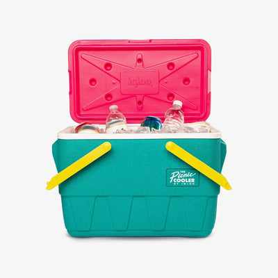 Aktie - Igloo Retro Picnic Mand Koelbox 25L - Groen/Roze || Amazon ||